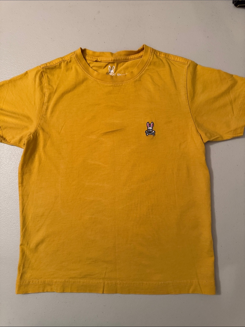 Psycho Bunny Kids Short-Sleeve Tee in Yellow with Bunny Patch